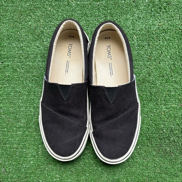 TOMS Alpargata Fenix Slip On Mens Black Canvas Casual Shoes Size W 6.5 - Picture 1 of 7